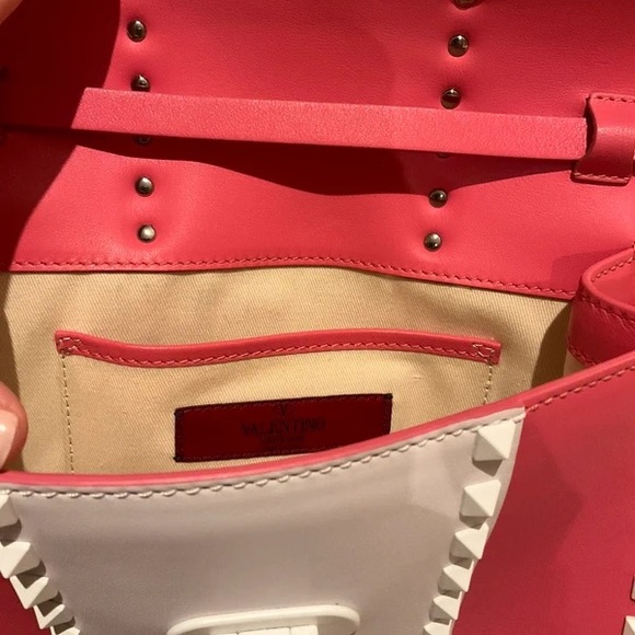 Valentina Pink and White Studded Crossbody Bag - Picture 6 of 7